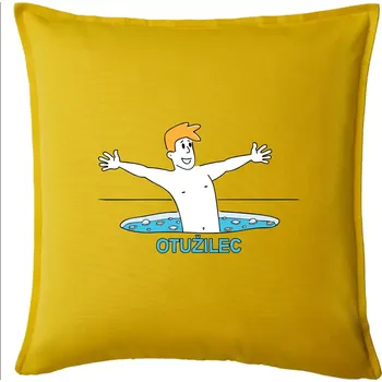 Polštář Otužilec - kreslený - Polštář 50x50 - 50x50 - Pouze potah ( Žlutá )
