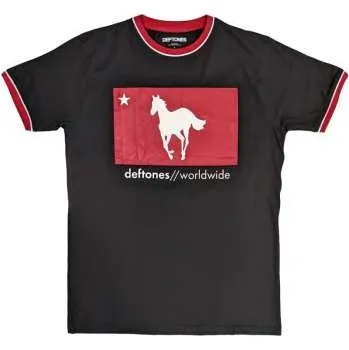 Zahraniční hudba Merch Deftones: Deftones Unisex Ringer T-shirt: Star & Pony (black) (xx-large) XXL