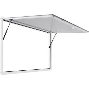 Okno Vevor Výdejní okno 188×102cm, hliníkový rám, otevírané do 85° pro přívěs