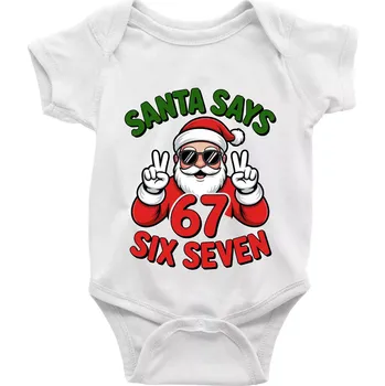 Kojenecký body Santa says 67 - Body kojenecké s krátkým rukávem - Krátký r. do 3 měs ( Bílá )