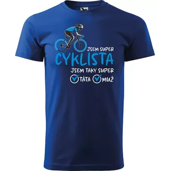 Pánské tričko Sablio Tričko s potiskem Jsem super cyklista - modré 2XL