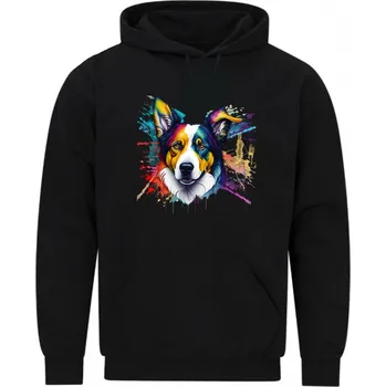 Pánská mikina Pánská mikina Barevná Border kolie (Velikost: 5XL, Barva: Černá)