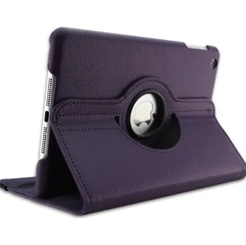 Pouzdro na tablet Otočné 360° ochranné kožené pouzdro s výřezem na logo pro iPad Pro 12.9 (2018/2021/2022) / iPad Air 13" 2024/2025 Barva: Tmavě fialová