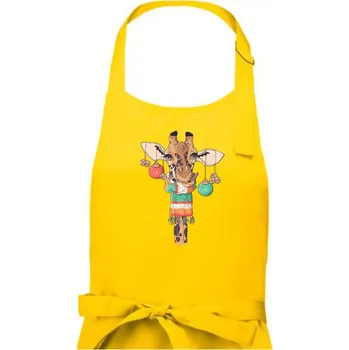 Kuchyňská zástěra Vánoční žirafa - Pánská zástěra na vaření - Univerzální velikost ( Žlutá )