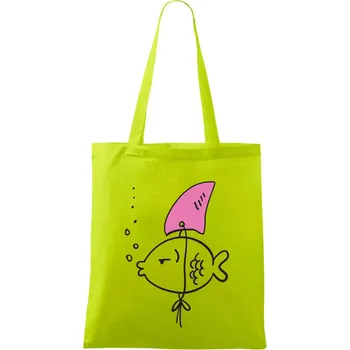 Drsná ryba - Taška bavlněná - 42 x 38 cm ( Limetková )