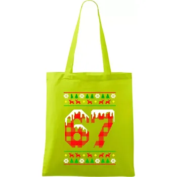 67 vánoční motiv - Taška bavlněná - 42 x 38 cm ( Limetková )