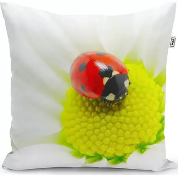 Polštář Sablio Polštář Beruška na květu - 50x50 cm