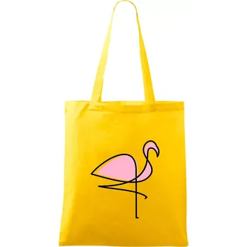 Plameňák na hubené noze - Taška bavlněná - 42 x 38 cm ( Žlutá )