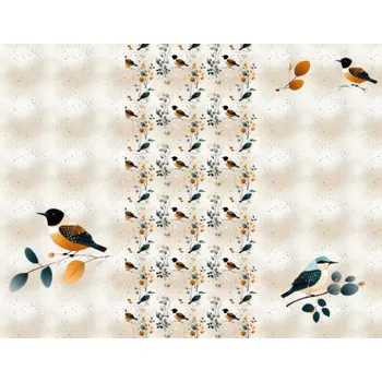 Panel na fusak z nepromokavého polyesteru 155x120 karamelový ptáček