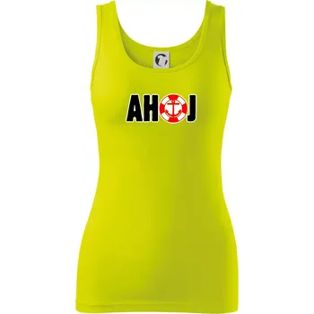 Dámské tričko Pozdrav vodáka ahoj - Dámské tílko - XS ( Limetková )