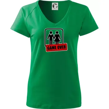 Dámské tričko Bachelor Party - Game over (hetero) - Tričko dámské Dream - XS ( Středně zelená )