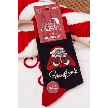 Pánské ponožky Pánské vánoční ponožky Aura.via Aura.via černá | bílá | červená 3484874