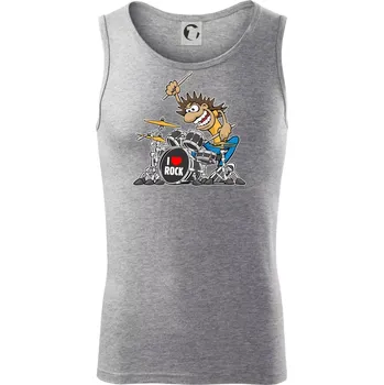 I love rock bubeník - Tílko pánské Core - S ( Tmavě šedý melír )