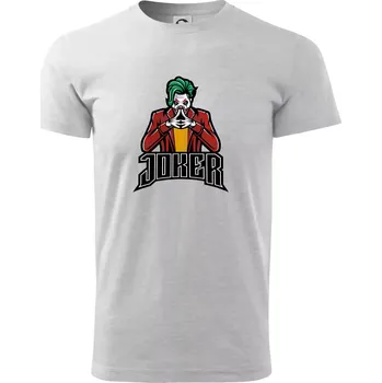 Joker šílený - Triko extra velké (5-8XL) - 6XL ( Světlešedý Melír )
