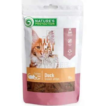 Pamlsek pro kočku Nature's Protection Cat Snack kachní proužky 75 g