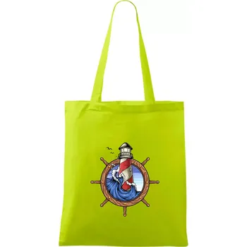 Námořnický maják - Taška bavlněná - 42 x 38 cm ( Limetková )