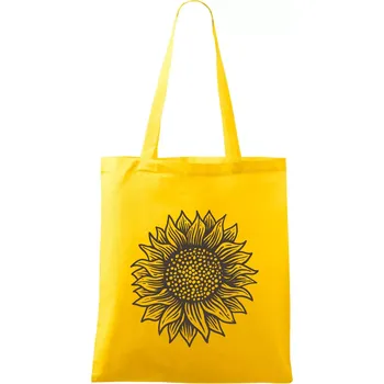 Slunečnice kreslená černobílá - Taška bavlněná - 42 x 38 cm ( Žlutá )