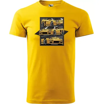 Pánské tričko Sablio Tričko s potiskem Benzín v žilách - žluté M