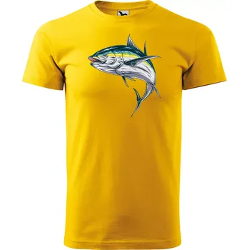 Pánské tričko Sablio Tričko s potiskem Ryba 1 - žluté L