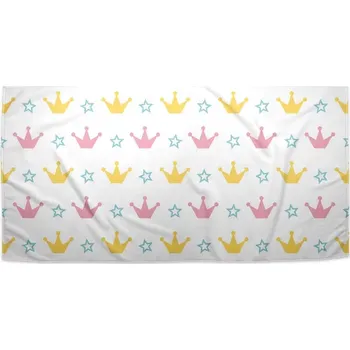 Sablio Ručník Růžové korunky na bílé - 30x50 cm