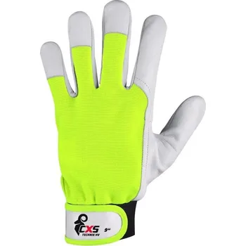Pracovní rukavice Rukavice CXS TECHNIK HV, kombinované, žluté, s blistrem vel. 10