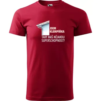 Pánská móda Sablio Tričko s potiskem Jsem klempířka, taky máš nějakou superschopnost? - červené 4XL