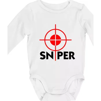 Kojenecký body Sniper zameřovač - Body kojenecké s dlouhým rukávem - Dlouhý r. do 3 měs ( Bílá )