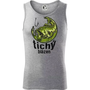 Tichý blázen rybář - Tílko pánské Core - 2XL ( Tmavě šedý melír )