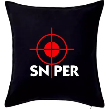 Polštář Sniper zameřovač - Polštář 50x50 - 50x50 - Pouze potah ( Černá )