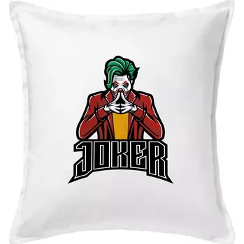 Polštář Joker šílený - Polštář 50x50 - 50x50 - Včetně výplně ( Bílá )