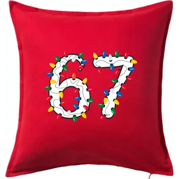 Polštář 67 vánoční osvětlení - Polštář 50x50 - 50x50 - Pouze potah ( Červená )