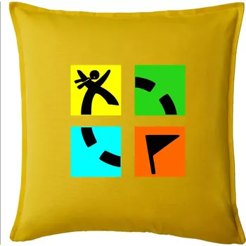Polštář Geocaching logo barevné - Polštář 50x50 - 50x50 - Pouze potah ( Žlutá )