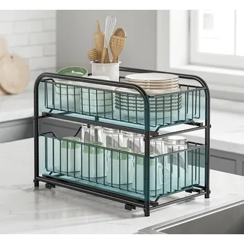 Popkornovač Kuchyňský organizér 2 patrový | černý