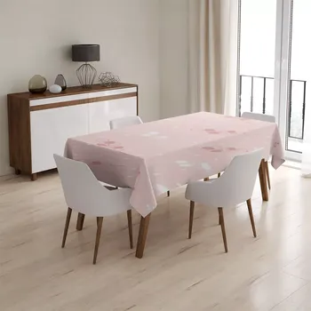 ubrus Sablio Ubrus Bílé a růžové květy - 145x240 cm