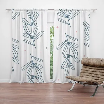 Závěs Sablio Závěs Modré lístky: 2ks 140x250cm