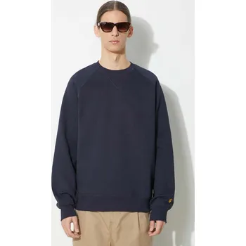 Pánská mikina Mikina Carhartt WIP Chase Sweat pánská, tmavomodrá barva, hladká, I033660.00HXX, S, 59X