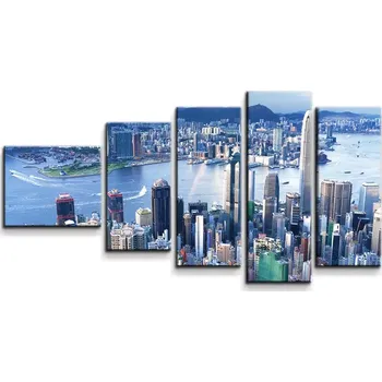 Obraz Sablio Obraz - 5-dílný Město s mrakodrapy - 100x60 cm
