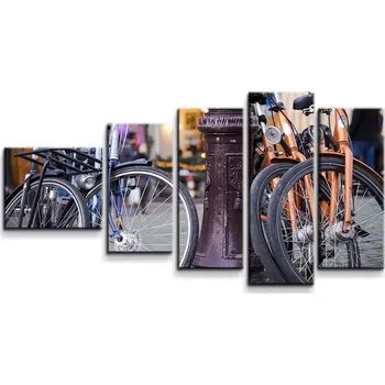 Obraz Sablio Obraz - 5-dílný Městské kolo - 100x60 cm
