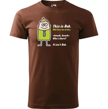 Pánské tričko Sablio Tričko s potiskem This is bob - hnědé S