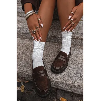 Dámské mokasíny Dámské mokasiny z eko kůže čokoládové Cailen 40