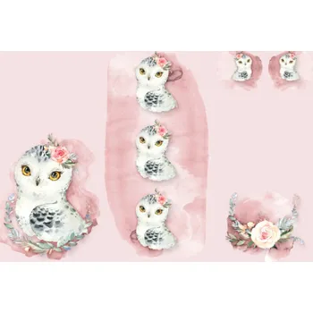 Panel na fusak z nepromokavého polyesteru 150x105 sova růžová