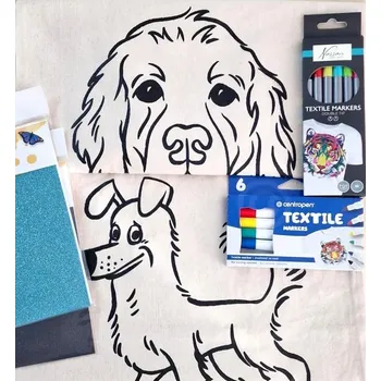 kreativní sada Davona Textilní tašky psi pro kreativní tvoření
