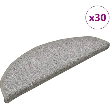 Bytový textil Schodové rohože 30 ks 56 x 17 x 3 cm světle šedé, půlkulaté Šedá3365746