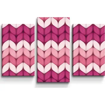 Obraz Sablio Obraz - 3-dílný Střídajíci růžové pletení - 75x50 cm