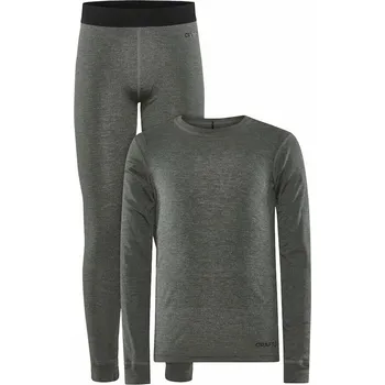 Set dětského termoprádla Dětský Set termoprádla CRAFT CORE WOOL MERINO SET JR 1909714-680200 – Olivová 134/140