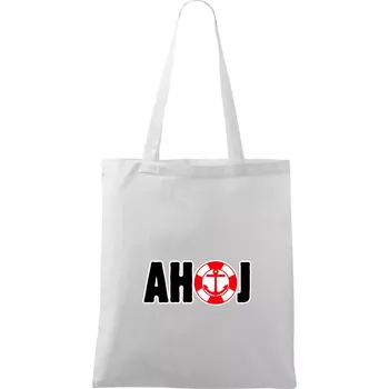 Nákupní taška Pozdrav vodáka ahoj - Taška bavlněná - 42 x 38 cm ( Bílá )