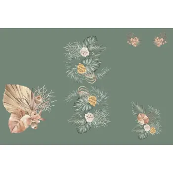 Panel na fusak z nepromokavého polyesteru 150x105 Oasis - zlatě zelené listy na zelené