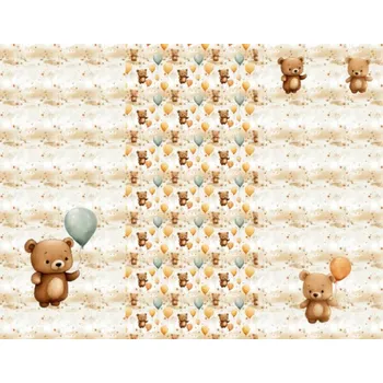 Panel na fusak z nepromokavého polyesteru 155x120 medvídek a balonky