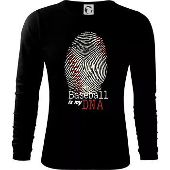 Pánská móda Baseball is my DNA - Triko s dlouhým rukávem FIT-T long sleeve - S ( Černá )