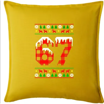 Polštář 67 vánoční motiv - Polštář 50x50 - 50x50 - Pouze potah ( Žlutá )